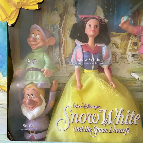 Rare VINTAGE 1993 Walt DISNEY New in Box SNOW WHITE & the SEVEN DWARFS Gift SET - Picture 11 of 12